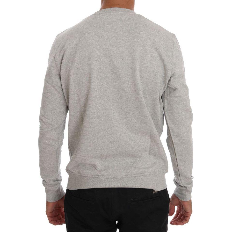 Frankie Morello Gray Cotton Crewneck Pullover Sweater1728,67345645728,Clothing,Frankie Morello,Gray,Material: 100% Cotton,Men,Men - Clothing,New with tags,S,Sweaters - Clothing,Sweaters - Men - Clothing,Sweatshirts - Sweaters - Clothing