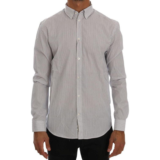 Frankie Morello White Blue Striped Casual Cotton Regular Fit Shirt1728,67345645728,Blue,Clothing,Dress Shirts - Shirts - Clothing,Frankie Morello,L,M,Material: 100% Cotton,Men,Men - Clothing,New with tags,Pattern - Shirts - Clothing,S,Shirts - Clothing,Sh