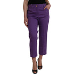BENCIVENGA Purple Cotton MidWaist Straight Cropped Pants PAN74065-48
