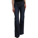PLEIN SUD Dark Blue Cotton Bootcut Denim Jeans PAN74365-46