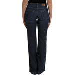 PLEIN SUD Dark Blue Cotton Bootcut Denim Jeans PAN74365-46