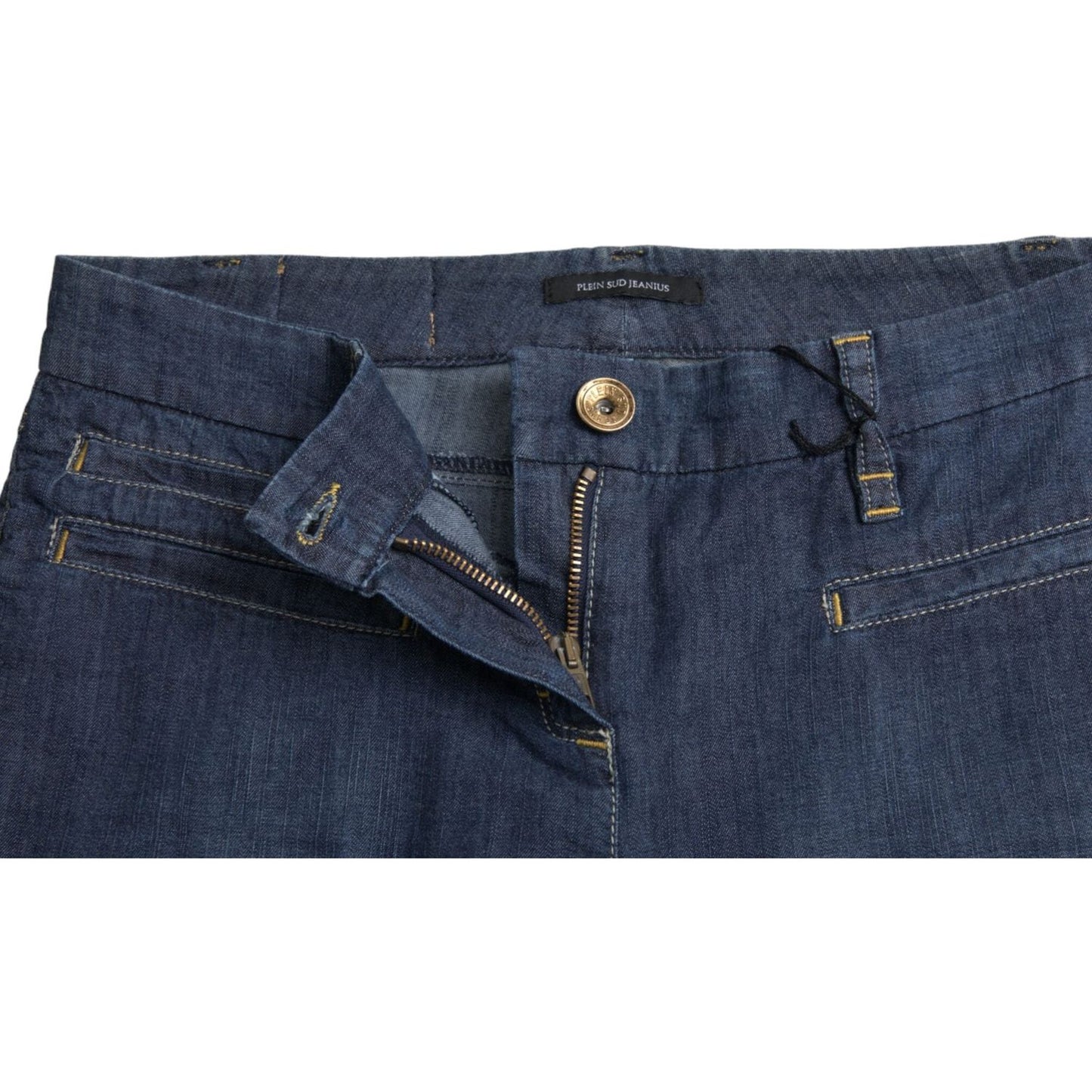 PLEIN SUD Dark Blue Cotton Bootcut Denim Jeans PAN74365-46