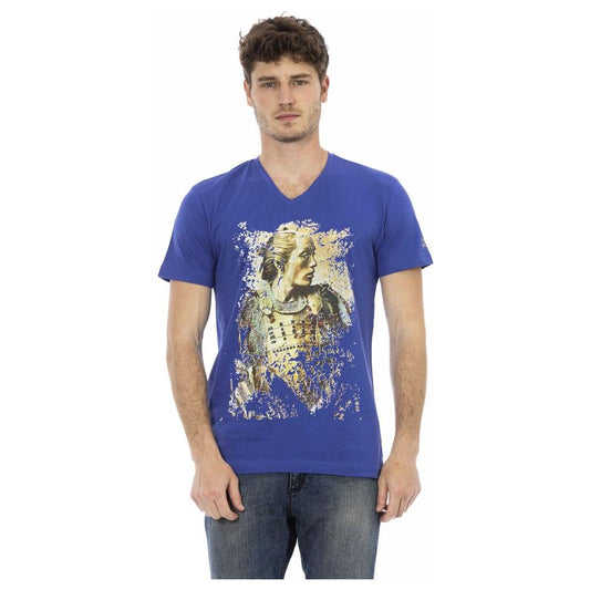 Trussardi Action Blue Cotton Men T-Shirt TR-22838-S