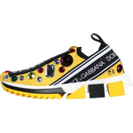 Dolce & Gabbana Yellow Sorrento Crystals Sneakers Womens Shoes LA11276-37