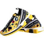 Dolce & Gabbana Yellow Sorrento Crystals Sneakers Womens Shoes LA11276-37