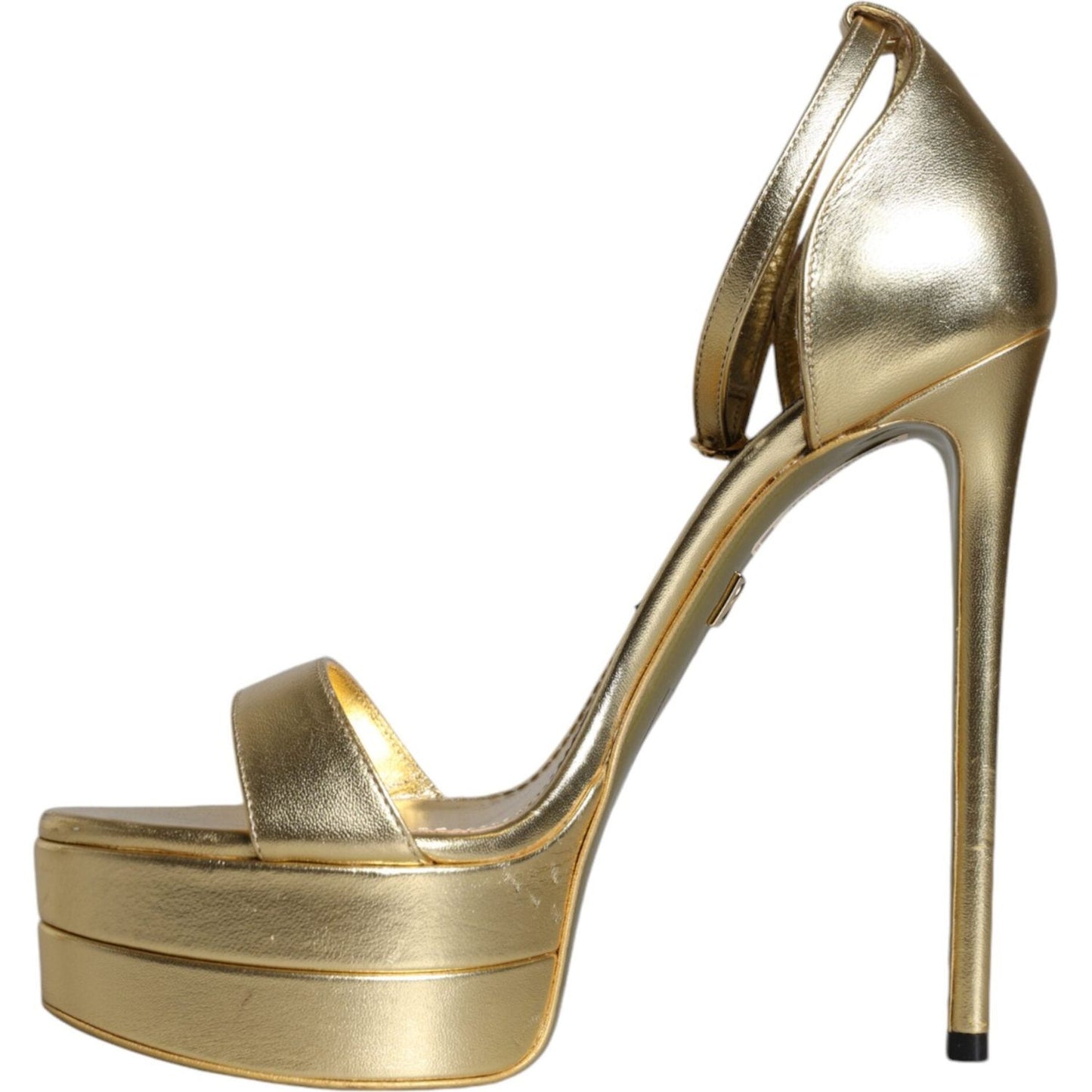 Dolce & Gabbana Gold Leather Platform Keira Sandals Shoes LA11422-38