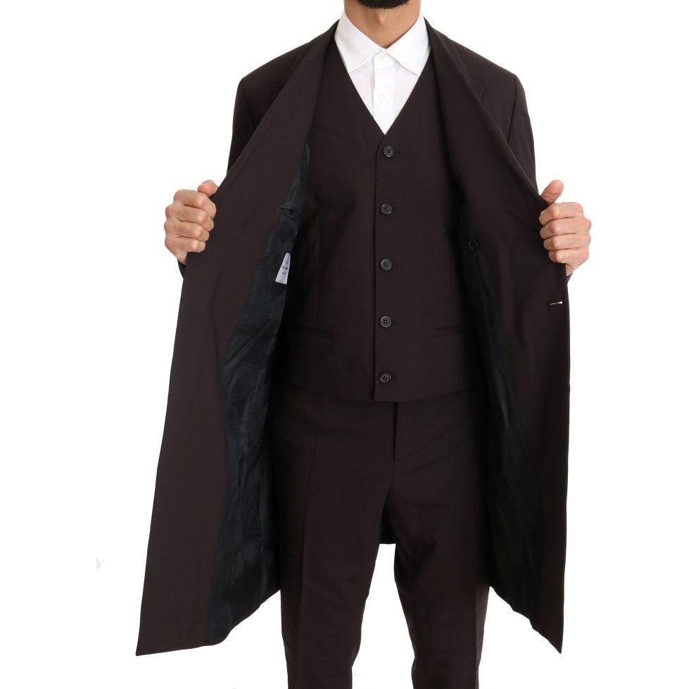 Dolce & Gabbana Bordeaux Wool Stretch Long 3 Piece Suit1728,3% Elastane (stretch),67345645728,Bordeaux,Clothing,Dolce & Gabbana,IT48 | M,Material: 97% Wool,Men,Men - Clothing,New with tags,Suits & Blazers - Clothing,Suits - Men - Clothing,Three-Piece Suit