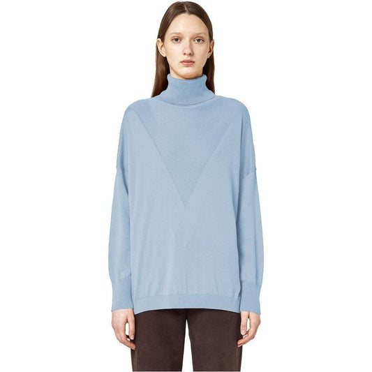 Alpha Studio Light Blue Silk Women Sweater AL-13844-IT38|XS