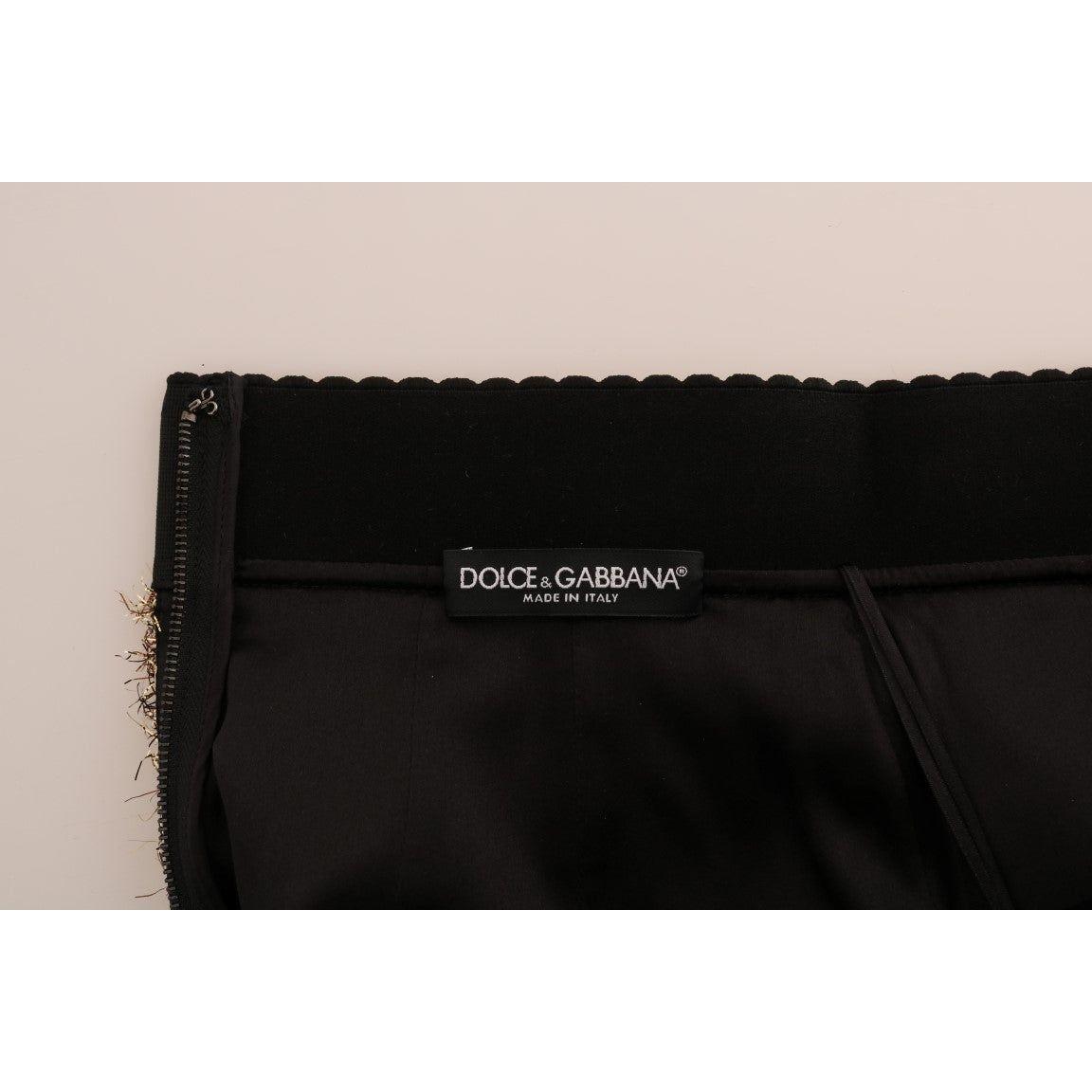 Dolce & Gabbana Gold Black Short Mini Skirt 10% Silk,1728,23% PL,49% Wool,67345645728,Clothing,Dolce & Gabbana,Gold,IT38|XS,Material: 18% PA,Mini - Skirts - Clothing,New with tags,Skirts - Clothing,Skirts - Women - Clothing,Women,Women - Clothing