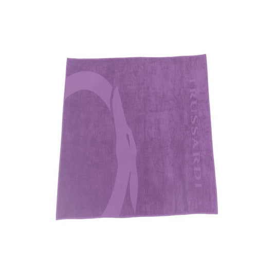 Trussardi Beachwear Purple Cotton Men Swim Towel