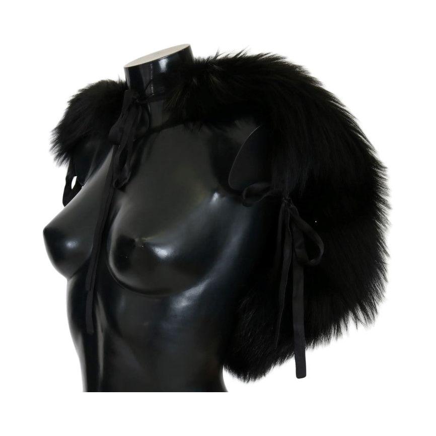 Dolce & Gabbana Black Silver Fox Fur Scarf1728,5% Silk,67345645728,Accessories,Black,Dolce & Gabbana,M,Material: 95% Silver Fox Fur,New with tags,Scarves - Accessories,Scarves - Scarves - Accessories,Scarves - Women - Accessories,Women,Women - Accessories