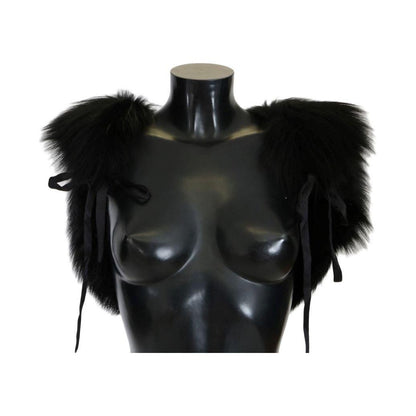 Dolce & Gabbana Black Silver Fox Fur Scarf1728,5% Silk,67345645728,Accessories,Black,Dolce & Gabbana,IT40|S,IT44 | L,Material: 95% Silver Fox Fur,New with tags,Scarves - Accessories,Scarves - Scarves - Accessories,Scarves - Women - Accessories,Women,Women