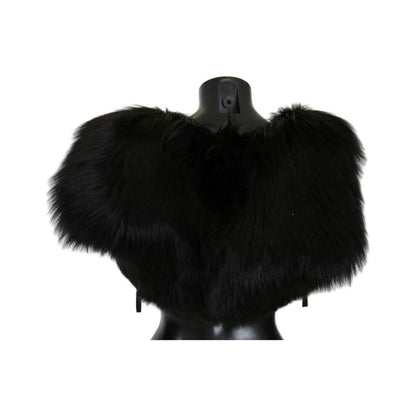 Dolce & Gabbana Black Silver Fox Fur Scarf1728,5% Silk,67345645728,Accessories,Black,Dolce & Gabbana,IT40|S,IT44 | L,Material: 95% Silver Fox Fur,New with tags,Scarves - Accessories,Scarves - Scarves - Accessories,Scarves - Women - Accessories,Women,Women