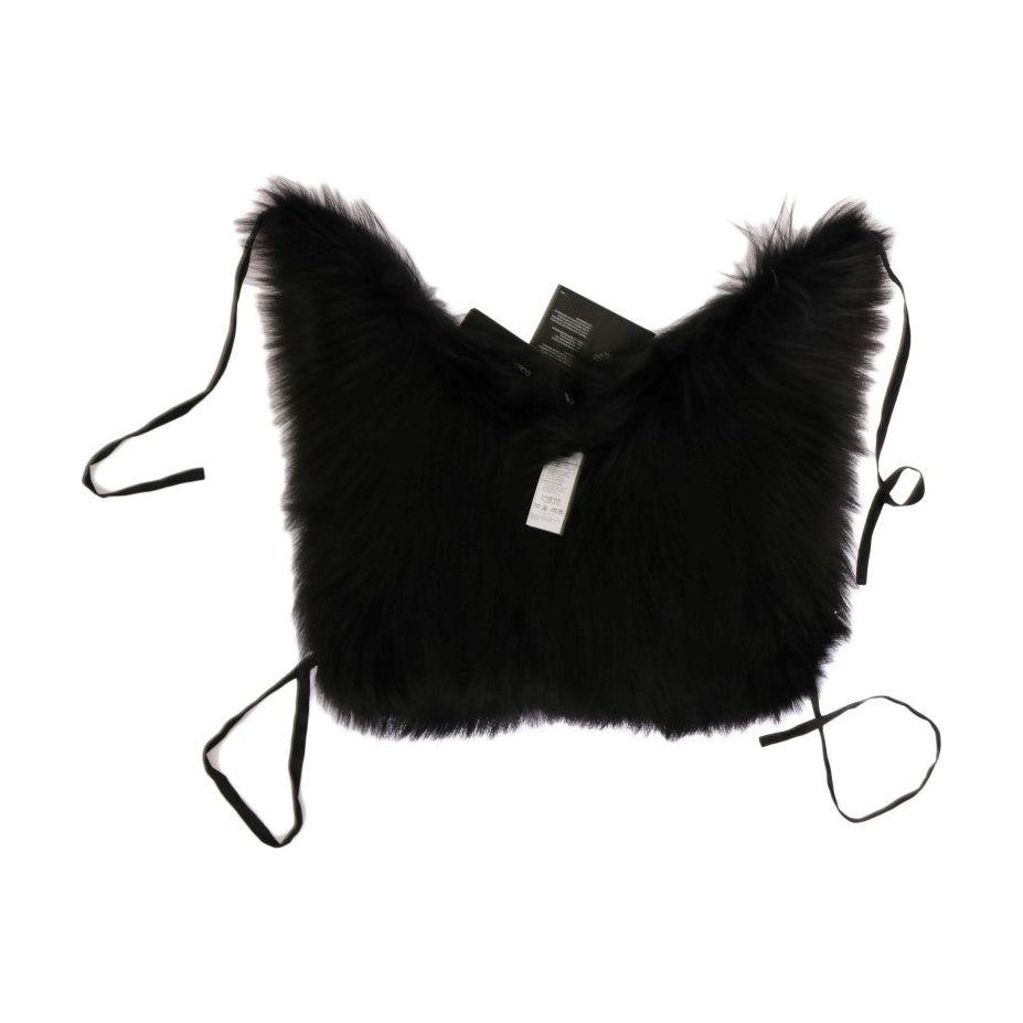 Dolce & Gabbana Black Silver Fox Fur Scarf1728,5% Silk,67345645728,Accessories,Black,Dolce & Gabbana,IT40|S,IT44 | L,Material: 95% Silver Fox Fur,New with tags,Scarves - Accessories,Scarves - Scarves - Accessories,Scarves - Women - Accessories,Women,Women