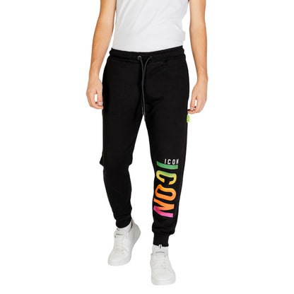Icon Black Cotton Joggers (Workout Pants) 1728,71956299936,Black,Clothing,Icon,IT42 | XS,Joggers (workout pants) - Sportswear - Clothing,Men,New with tags,Sportswear - Clothing