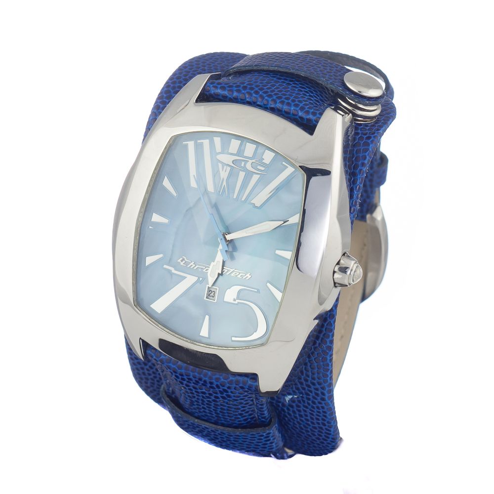 Chronotech Blue Leather Dress Watch 1728,67434610848,Accessories,Blue,Chronotech,Dress Watches - Watches - Accessories,Men,New with tags,Watches - Accessories