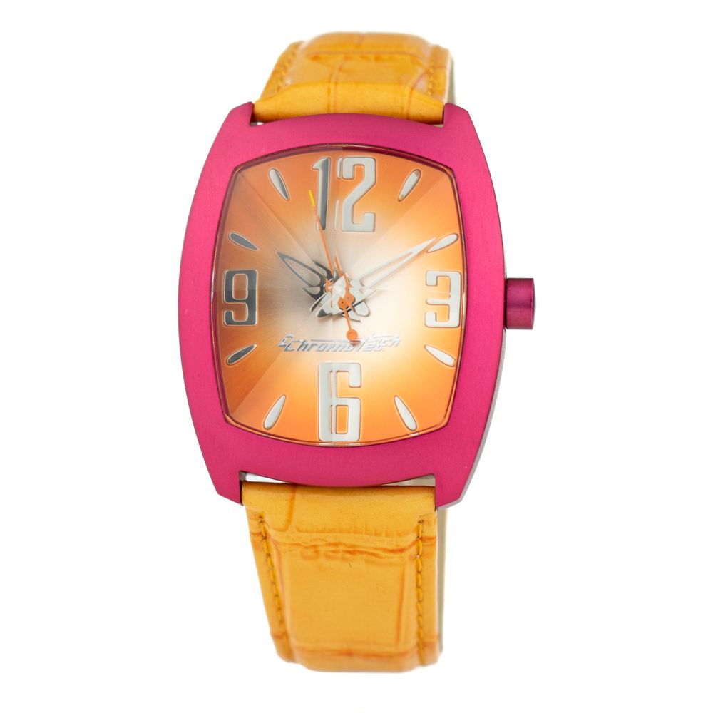 Chronotech Orange Leather Dress Watch 1728,67434610848,Accessories,Chronotech,Dress Watches - Watches - Accessories,New with tags,Orange,Unisex,Watches - Accessories
