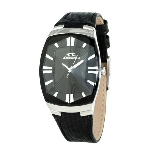 Chronotech Black Leather Dress Watch 1728,67434610848,Accessories,Black,Chronotech,Dress Watches - Watches - Accessories,New with tags,Unisex,Watches - Accessories