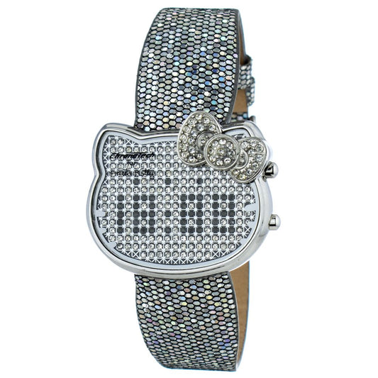 Chronotech Silver Leather Digital Watch 1728,67434610848,Accessories,Chronotech,Digital Watches - Watches - Accessories,New with tags,Silver,Watches - Accessories,Women