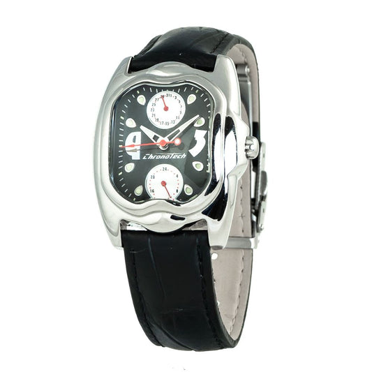 Chronotech Black Leather Dress Watch 1728,67434610848,Accessories,Black,Chronotech,Dress Watches - Watches - Accessories,New with tags,Watches - Accessories,Women