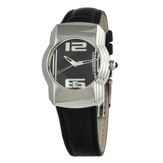 Chronotech Black Leather Dress Watch 1728,67434610848,Accessories,Black,Chronotech,Dress Watches - Watches - Accessories,New with tags,Unisex,Watches - Accessories