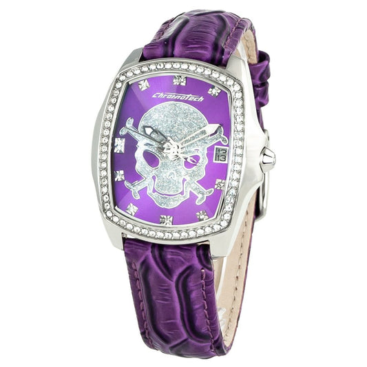 Chronotech Purple Leather Dress Watch 1728,67434610848,Accessories,Chronotech,Dress Watches - Watches - Accessories,New with tags,Purple,Watches - Accessories,Women