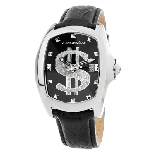 Chronotech Black Leather Dress Watch 1728,67434610848,Accessories,Black,Chronotech,Dress Watches - Watches - Accessories,Men,New with tags,Watches - Accessories