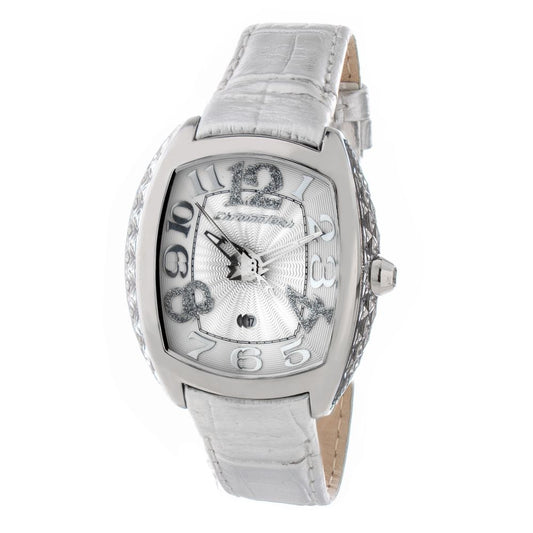 Chronotech Silver Leather Dress Watch 1728,67434610848,Accessories,Chronotech,Dress Watches - Watches - Accessories,New with tags,Silver,Watches - Accessories,Women