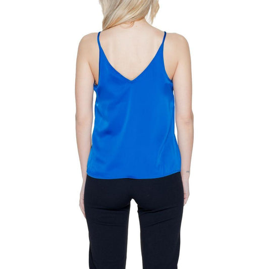 Vila Clothes Blue Polyester Top VI-14220100126-IT38|XS
