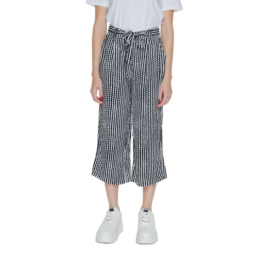 Only Black Viscose Cropped Pants