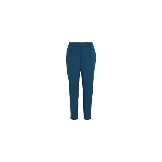 Vila Clothes Blue Polyester Pant VI-12634100582-IT36|XXS