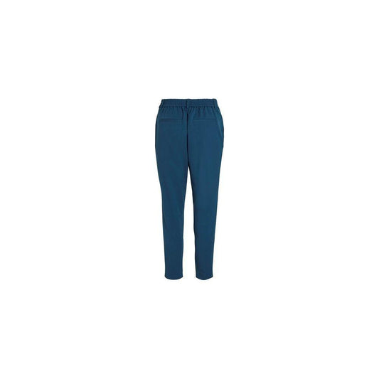 Vila Clothes Blue Polyester Pant VI-12634100582-IT36|XXS