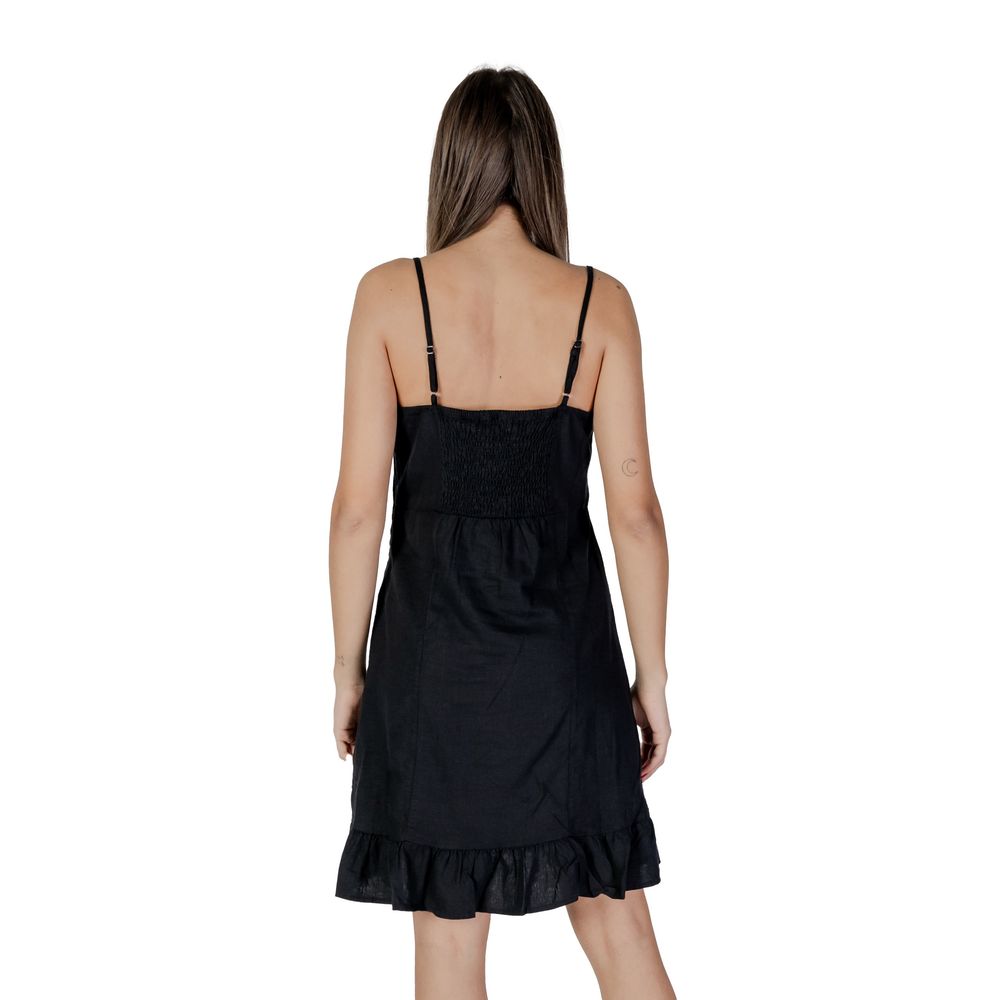 B.Young Black Linen Midi Dress 1728,71956299936,B.Young,Black,Clothing,Dresses - Clothing,Dresses - Women - Clothing,IT38|XS,IT40|S,Midi - Dresses - Clothing,New with tags,Women,Women - Clothing