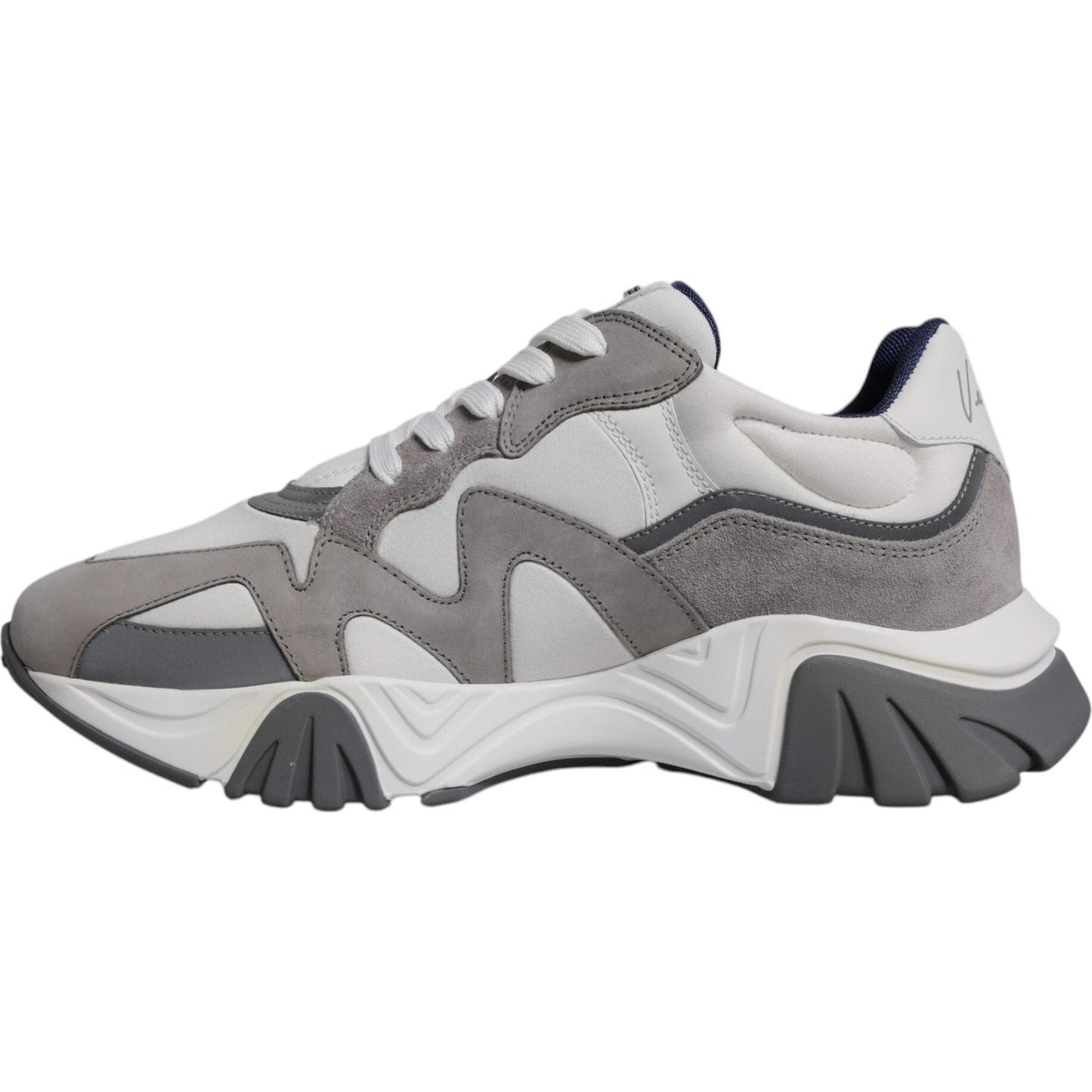 Versace Grey Leather Neoprene Chunky Low Top Squalo Sneakers Shoes MV6390-43