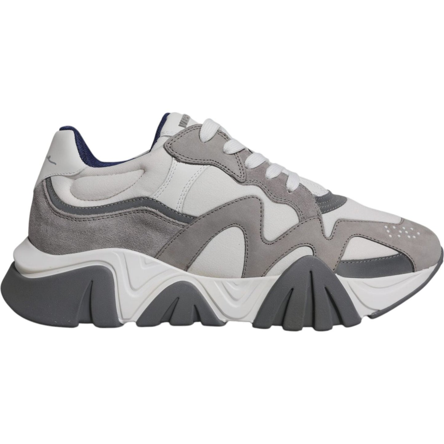 Versace Grey Leather Neoprene Chunky Low Top Squalo Sneakers Shoes MV6390-43