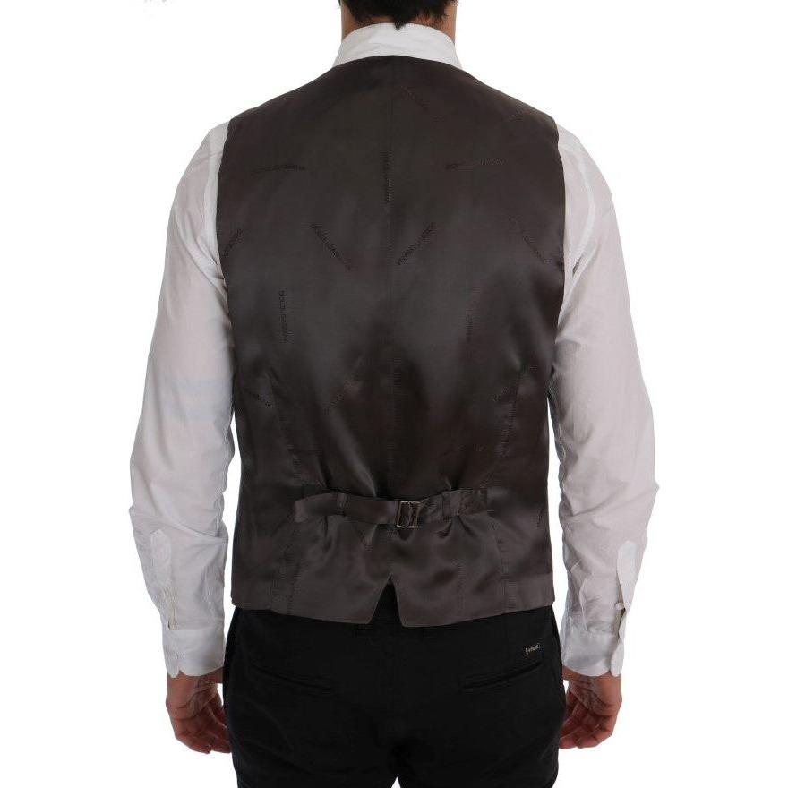 Dolce & Gabbana Gray STAFF Cotton Striped Vest1728,20% Viscose,67345645728,Clothing,Dolce & Gabbana,Gray,IT50 | L,Material: 80% Cotton,Men,Men - Clothing,New with tags,Suits & Blazers - Clothing,Vests - Men - Clothing,Waistcoats - Suits & Blazers - Clothi