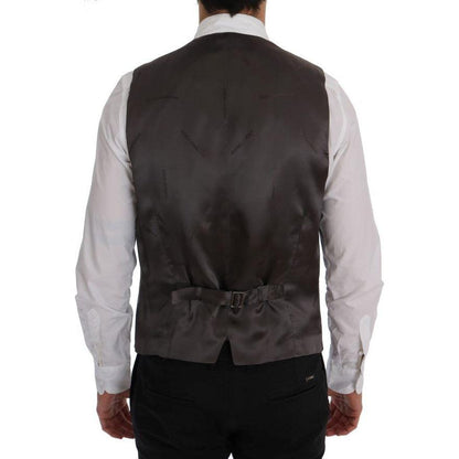 Dolce & Gabbana Gray STAFF Cotton Striped Vest1728,20% Viscose,67345645728,Clothing,Dolce & Gabbana,Gray,IT50 | L,Material: 80% Cotton,Men,Men - Clothing,New with tags,Suits & Blazers - Clothing,Vests - Men - Clothing,Waistcoats - Suits & Blazers - Clothi