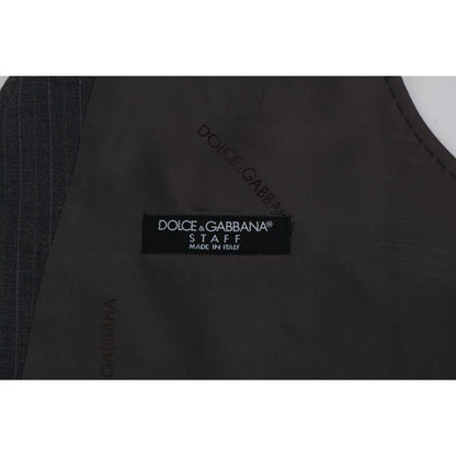 Dolce & Gabbana Gray STAFF Cotton Striped Vest1728,20% Viscose,67345645728,Clothing,Dolce & Gabbana,Gray,IT50 | L,Material: 80% Cotton,Men,Men - Clothing,New with tags,Suits & Blazers - Clothing,Vests - Men - Clothing,Waistcoats - Suits & Blazers - Clothi