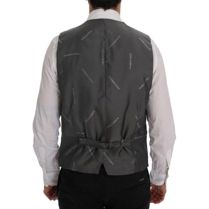 Dolce & Gabbana Gray STAFF Cotton Striped Vest1728,20% Viscose,67345645728,Clothing,Dolce & Gabbana,Gray,IT50 | L,Material: 80% Cotton,Men,Men - Clothing,New with tags,Suits & Blazers - Clothing,Vests - Men - Clothing,Waistcoats - Suits & Blazers - Clothi