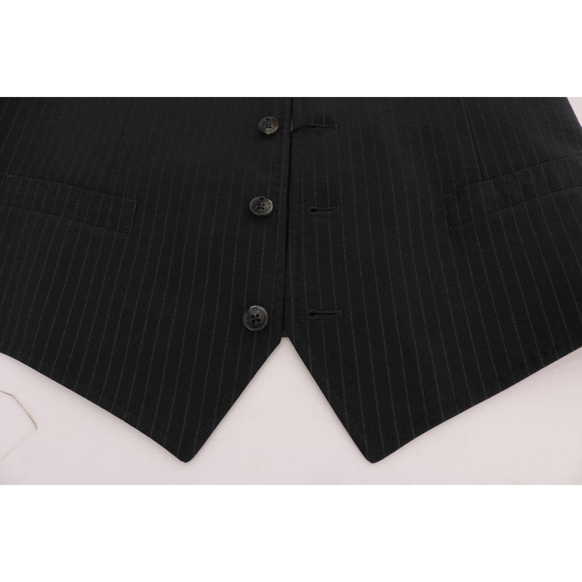 Dolce & Gabbana Gray STAFF Cotton Striped Vest1728,20% Viscose,67345645728,Clothing,Dolce & Gabbana,Gray,IT50 | L,Material: 80% Cotton,Men,Men - Clothing,New with tags,Suits & Blazers - Clothing,Vests - Men - Clothing,Waistcoats - Suits & Blazers - Clothi