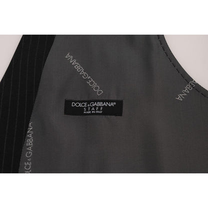 Dolce & Gabbana Gray STAFF Cotton Striped Vest1728,20% Viscose,67345645728,Clothing,Dolce & Gabbana,Gray,IT50 | L,Material: 80% Cotton,Men,Men - Clothing,New with tags,Suits & Blazers - Clothing,Vests - Men - Clothing,Waistcoats - Suits & Blazers - Clothi