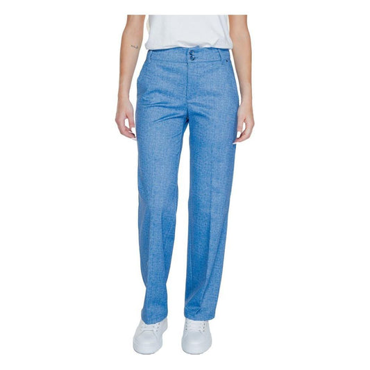 Street One Blue Polyester Pant ST-13548100126-W42 | L30
