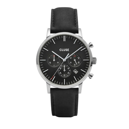 Cluse Black Leather Dress Watch 1728,67434610848,Accessories,Black,Cluse,Dress Watches - Watches - Accessories,New with tags,Watches - Accessories,Women