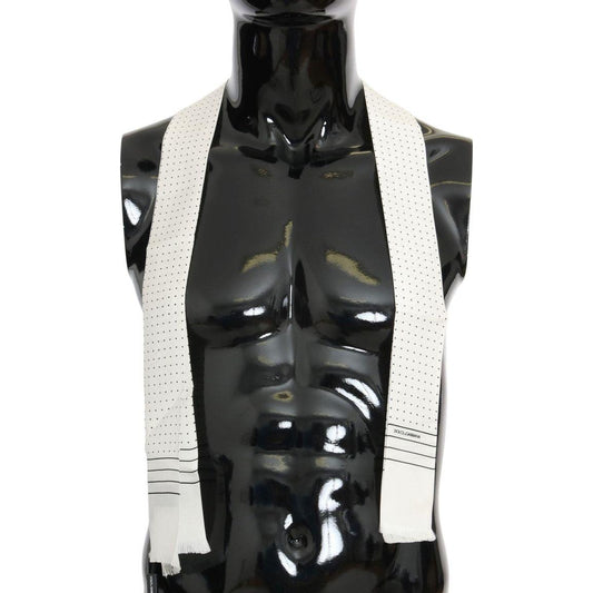Dolce & Gabbana White Polka Dotted Silk Skinny Scarf1728,67345645728,Accessories,Black/White,Dolce & Gabbana,Material: 100% Silk,Men,Men - Accessories,New with tags,Scarves - Accessories,Scarves - Men - Accessories,Scarves - Scarves - Accessories