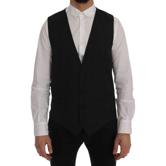 Dolce & Gabbana Gray Wool Stretch Vest1728,3% Elastane,67345645728,Clothing,Dolce & Gabbana,Gray,IT52 | XL,Material: 97% Wool,Men,Men - Clothing,New with tags,Suits & Blazers - Clothing,Vests - Men - Clothing,Waistcoats - Suits & Blazers - Clothing