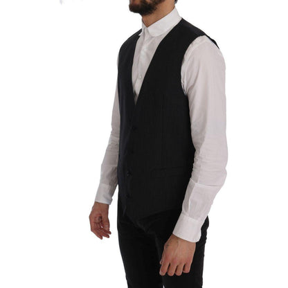 Dolce & Gabbana Gray Wool Stretch Vest1728,3% Elastane,67345645728,Clothing,Dolce & Gabbana,Gray,IT52 | XL,Material: 97% Wool,Men,Men - Clothing,New with tags,Suits & Blazers - Clothing,Vests - Men - Clothing,Waistcoats - Suits & Blazers - Clothing
