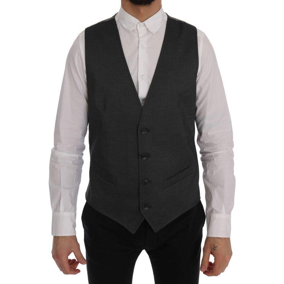 Dolce & Gabbana Gray STAFF Cotton Rayon Vest1728,20% Rayon,67345645728,Clothing,Dolce & Gabbana,Gray,IT50 | L,Material: 80% Cotton,Men,Men - Clothing,New with tags,Suits & Blazers - Clothing,Vests - Men - Clothing,Waistcoats - Suits & Blazers - Clothing