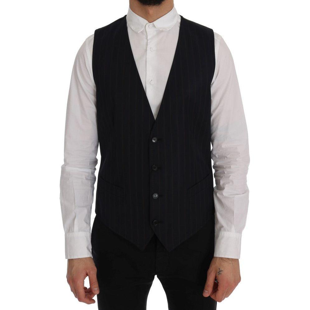 Dolce & Gabbana Blue Wool Stretch Vest1728,3% Elastane,67345645728,Blue,Clothing,Dolce & Gabbana,IT50 | L,Material: 97% Wool,Men,Men - Clothing,New with tags,Suits & Blazers - Clothing,Vests - Men - Clothing,Waistcoats - Suits & Blazers - Clothing