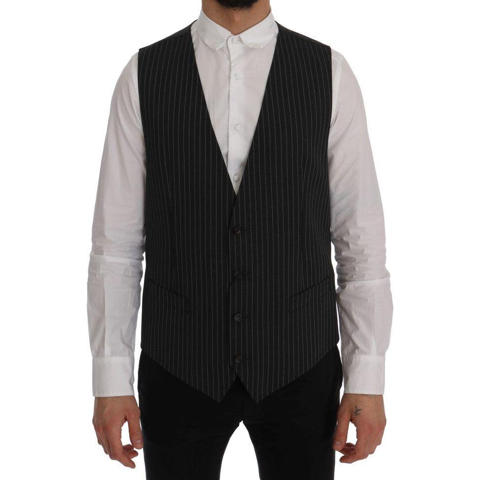 Dolce & Gabbana Gray Wool Stretch Vest1728,3% Elastane,67345645728,Clothing,Dolce & Gabbana,Gray,IT52 | XL,Material: 97% Wool,Men,Men - Clothing,New with tags,Suits & Blazers - Clothing,Vests - Men - Clothing,Waistcoats - Suits & Blazers - Clothing
