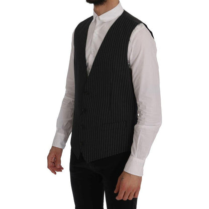 Dolce & Gabbana Gray Wool Stretch Vest1728,3% Elastane,67345645728,Clothing,Dolce & Gabbana,Gray,IT52 | XL,Material: 97% Wool,Men,Men - Clothing,New with tags,Suits & Blazers - Clothing,Vests - Men - Clothing,Waistcoats - Suits & Blazers - Clothing